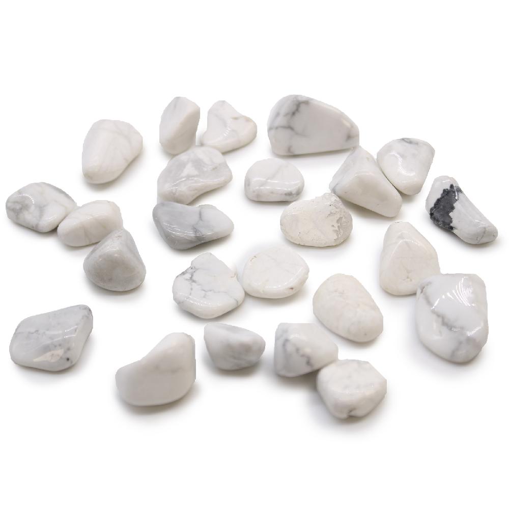 ancient wisdom 24x Small African Tumble Stone - White Howlite - Magnesite