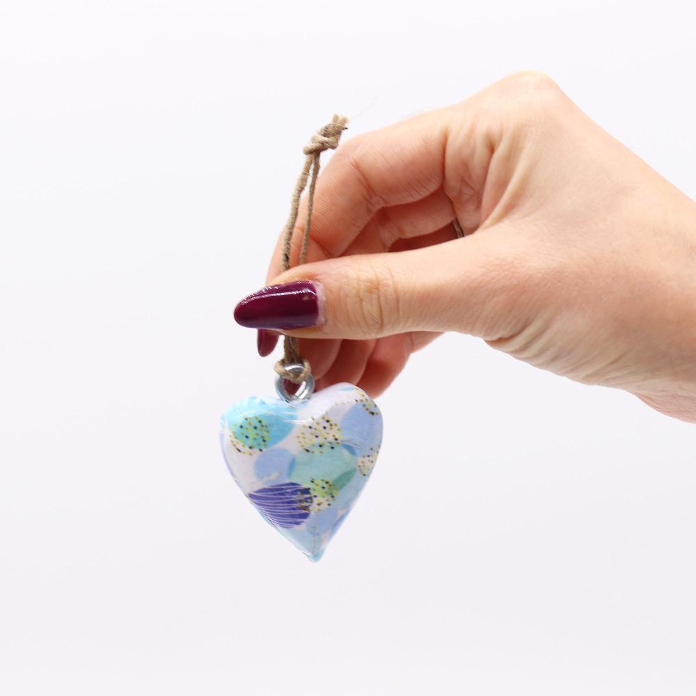 Ancient Wisdom 24x Small Decor Wood Hearts - Blue Abstract (24)