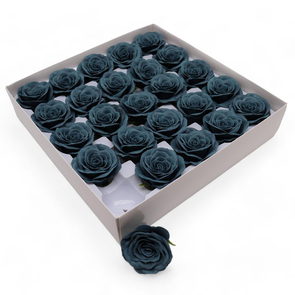 Ancient Wisdom 25x Craft Soap Flower - Lrg (7-Layer) Vintage Rose - Ironhead Teal