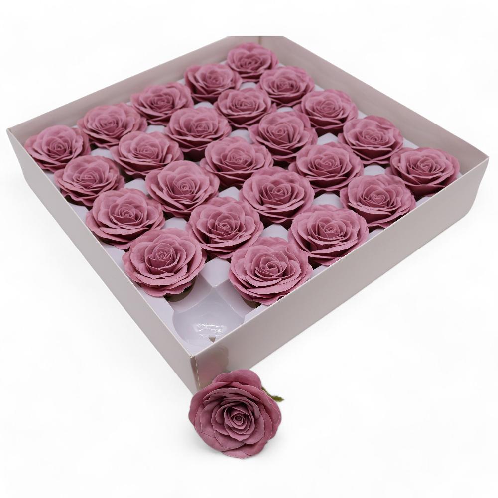 Ancient Wisdom 25x Craft Soap Flower - Lrg (7-Layer) Vintage Rose - Operetic Mauve