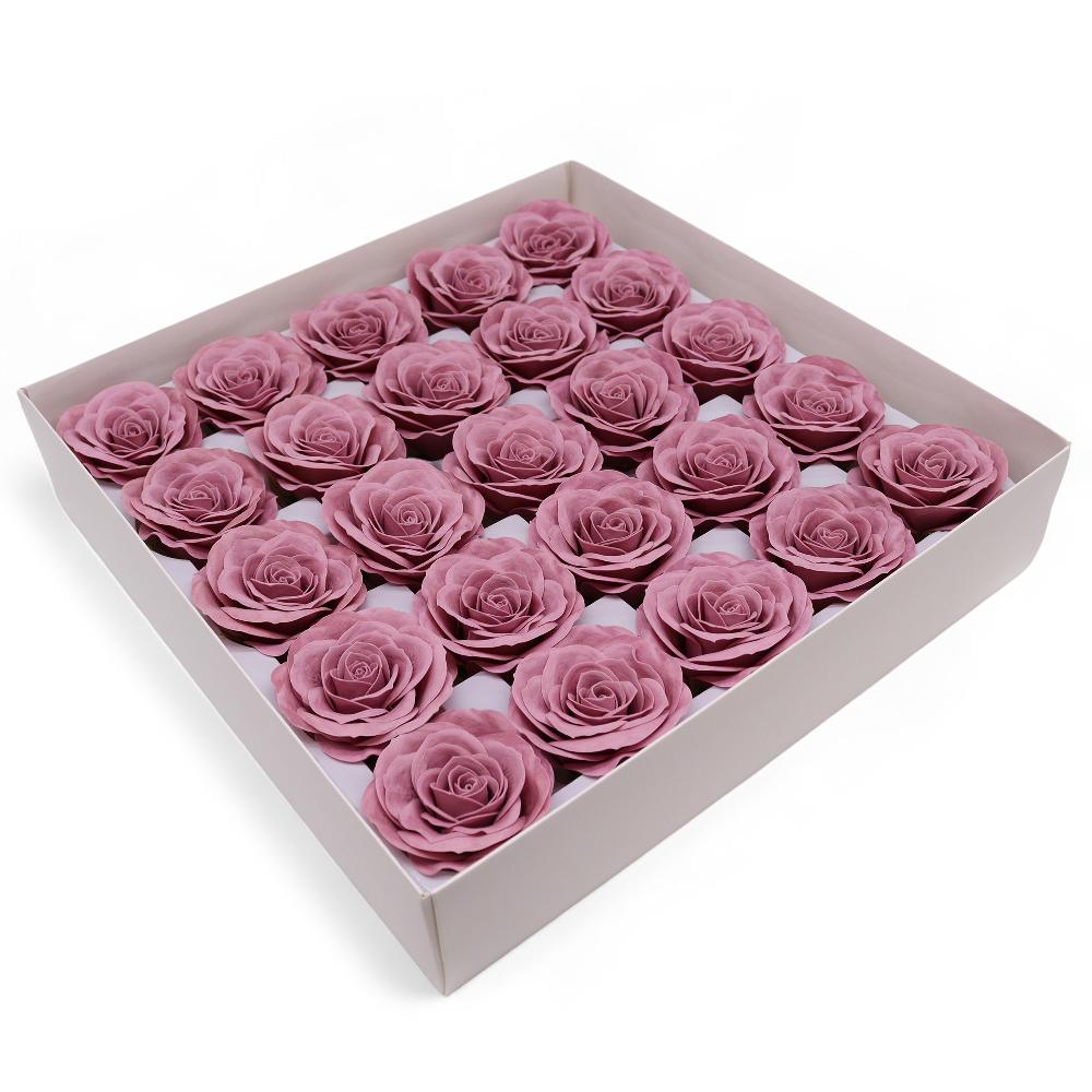 Ancient Wisdom 25x Craft Soap Flower - Lrg (7-Layer) Vintage Rose - Operetic Mauve