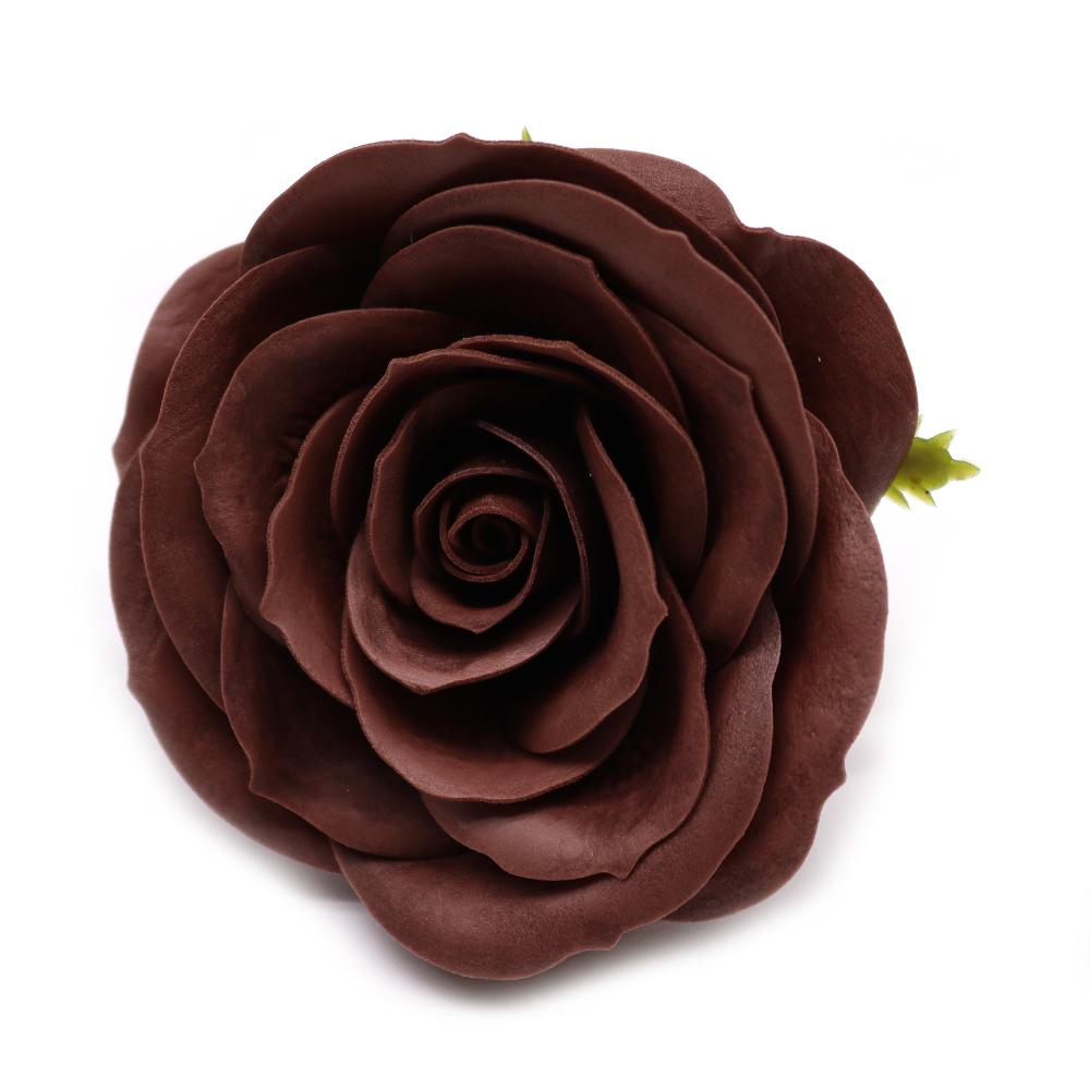 Ancient Wisdom 25x Craft Soap Flower - Lrg (7-Layer) Vintage Rose - Royal Chocolate