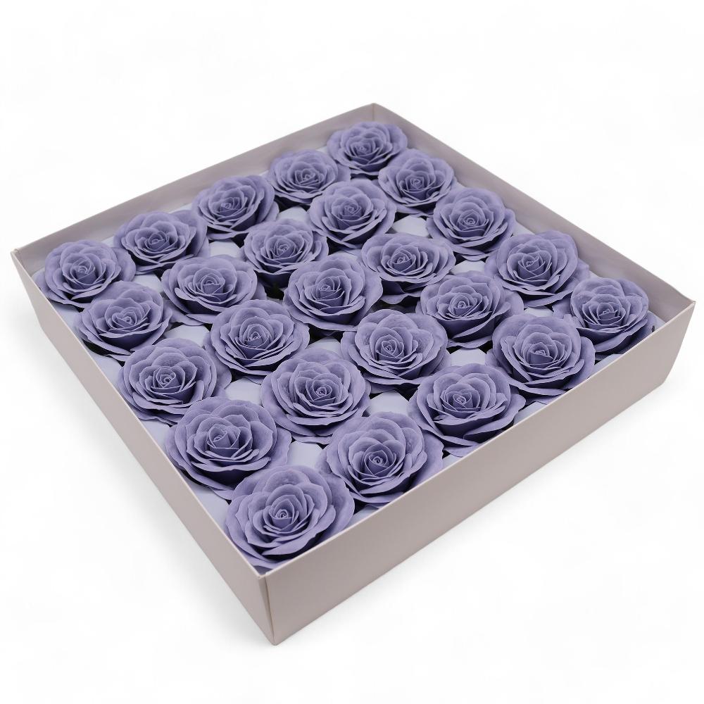 ancient wisdom 25x Craft Soap Flower - Lrg (7-Layer) Vintage Rose - Steal Blue