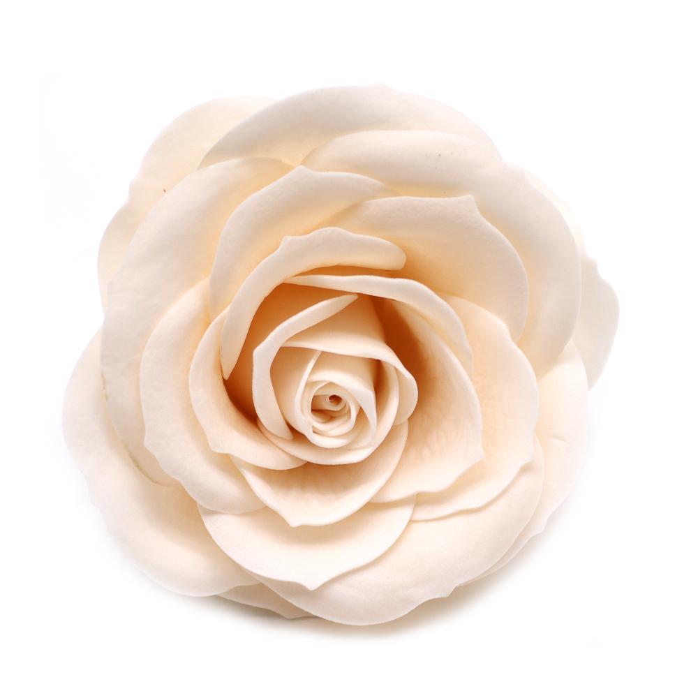 Ancient Wisdom 25x Craft Soap Flower - Lrg (7-Layer) Vintage Rose - Victorian Ivory