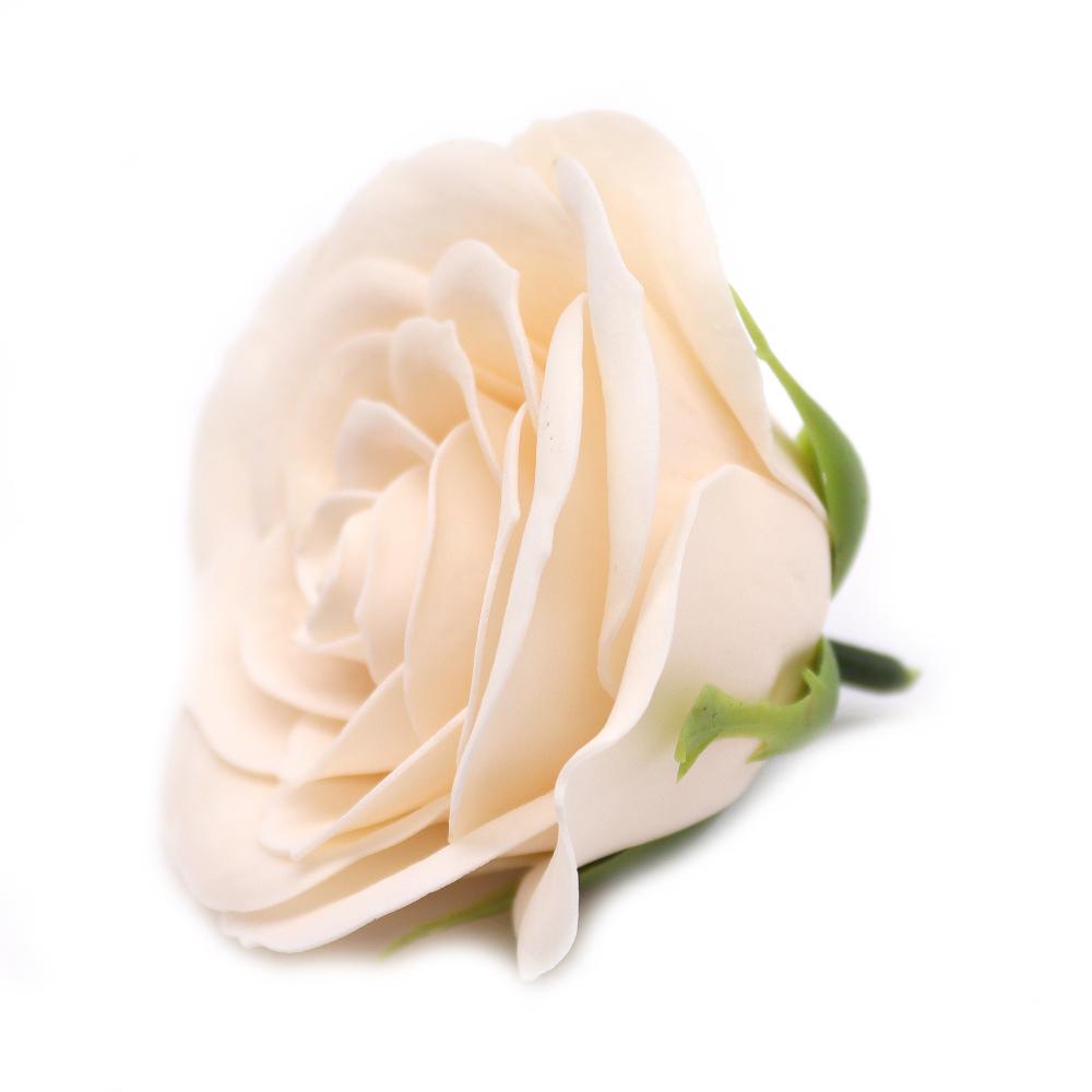 Ancient Wisdom 25x Craft Soap Flower - Lrg (7-Layer) Vintage Rose - Victorian Ivory
