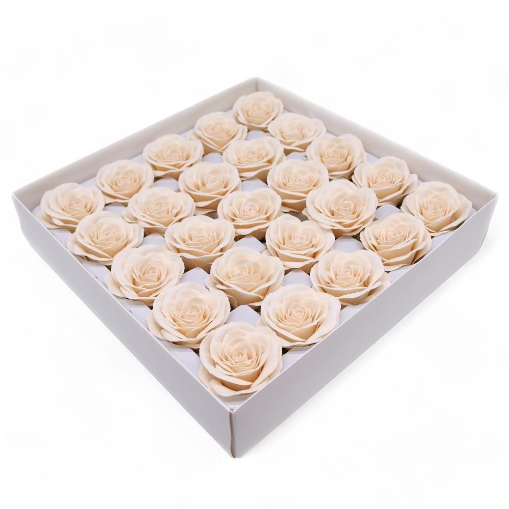 ancient wisdom 25x Craft Soap Flower - Lrg (7-Layer) Vintage Rose - Victorian Ivory