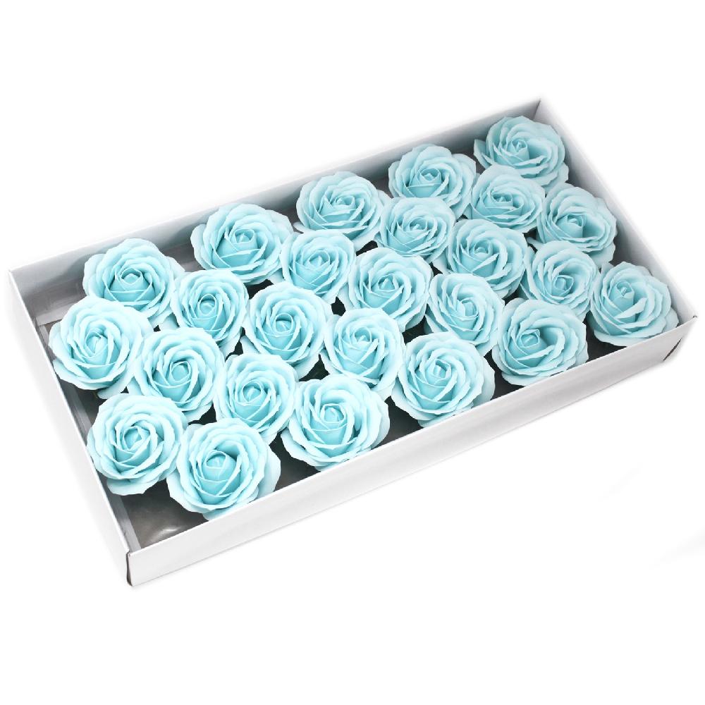 ancient wisdom 25x Craft Soap Flowers - Lrg Rose - Baby Blue