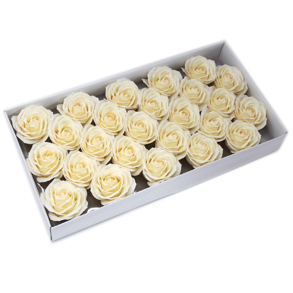 ancient wisdom 25x Craft Soap Flowers - Lrg Rose - Ivory