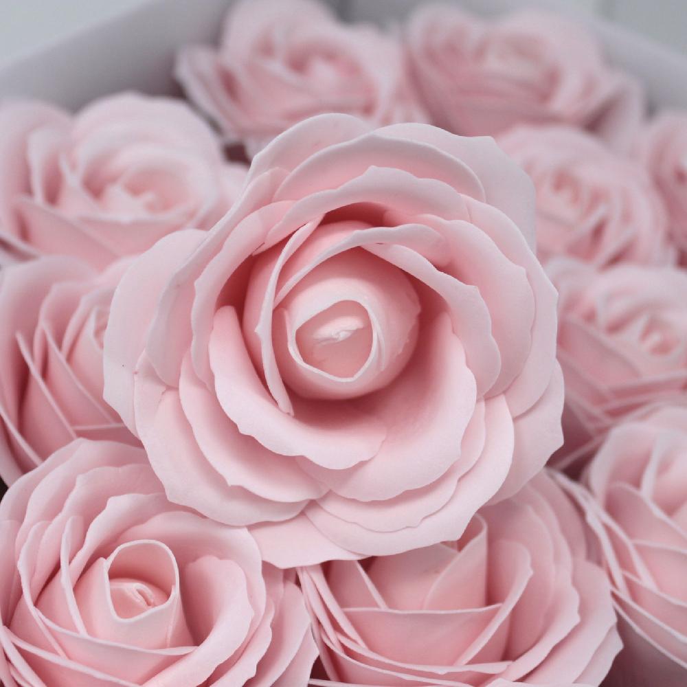 Ancient Wisdom 25x Craft Soap Flowers - Lrg Rose - Pink
