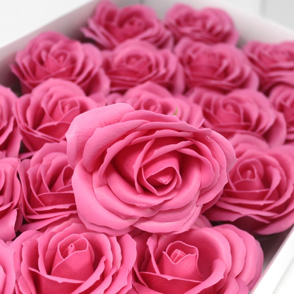 Ancient Wisdom 25x Craft Soap Flowers - Lrg Rose - Rose