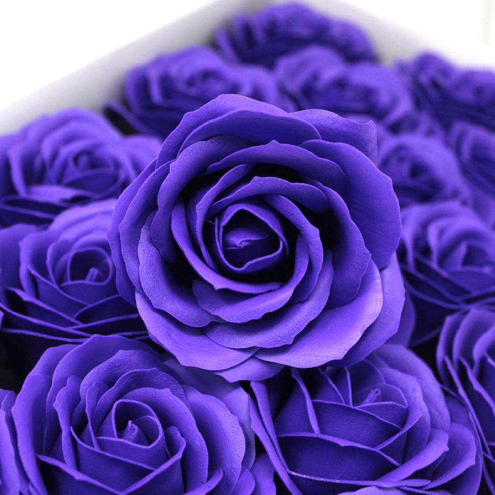 Ancient Wisdom 25x Craft Soap Flowers - Lrg Rose - Violet