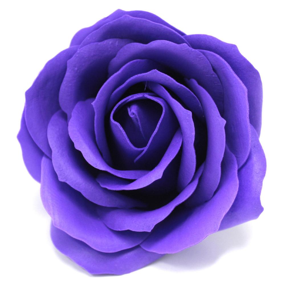 Ancient Wisdom 25x Craft Soap Flowers - Lrg Rose - Violet