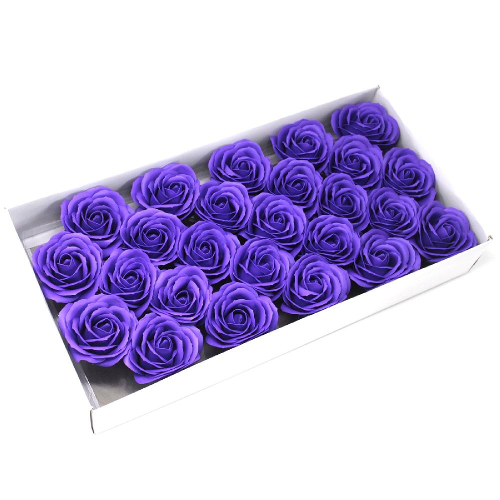 ancient wisdom 25x Craft Soap Flowers - Lrg Rose - Violet