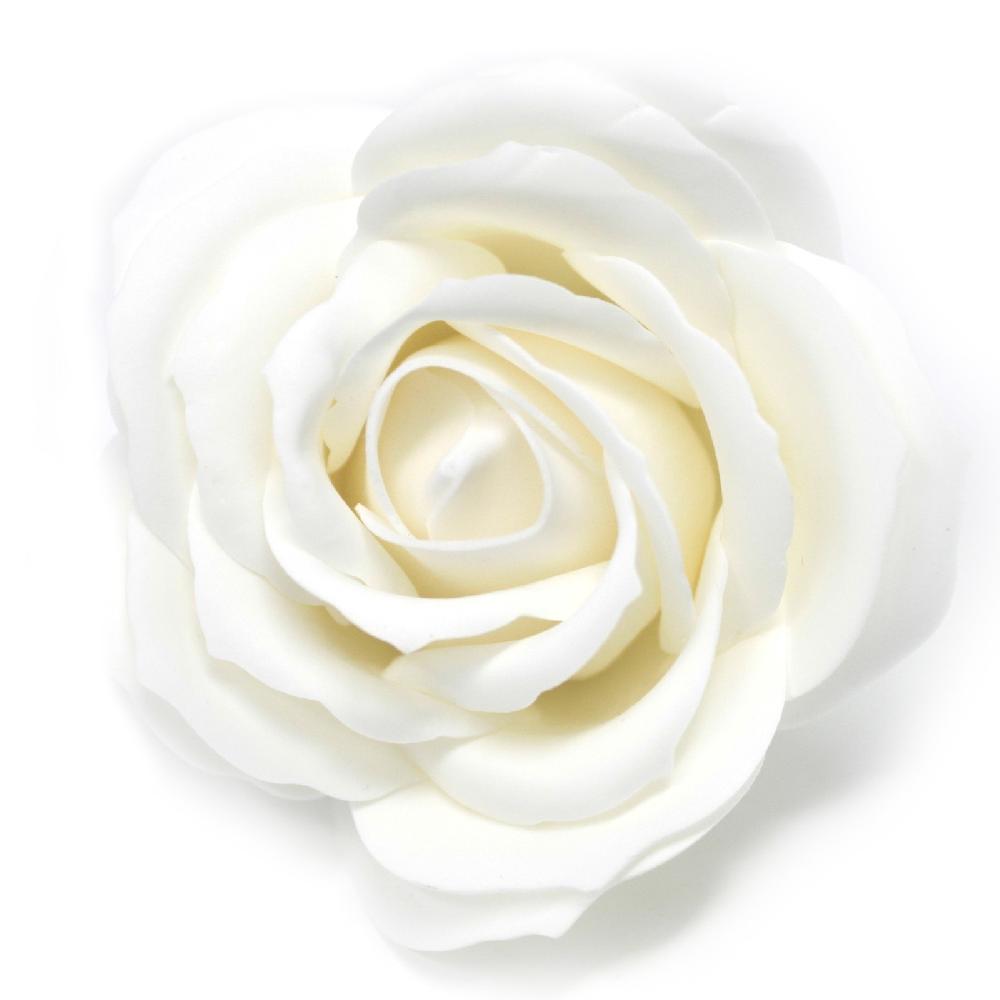 Ancient Wisdom 25x Craft Soap Flowers - Lrg Rose - White