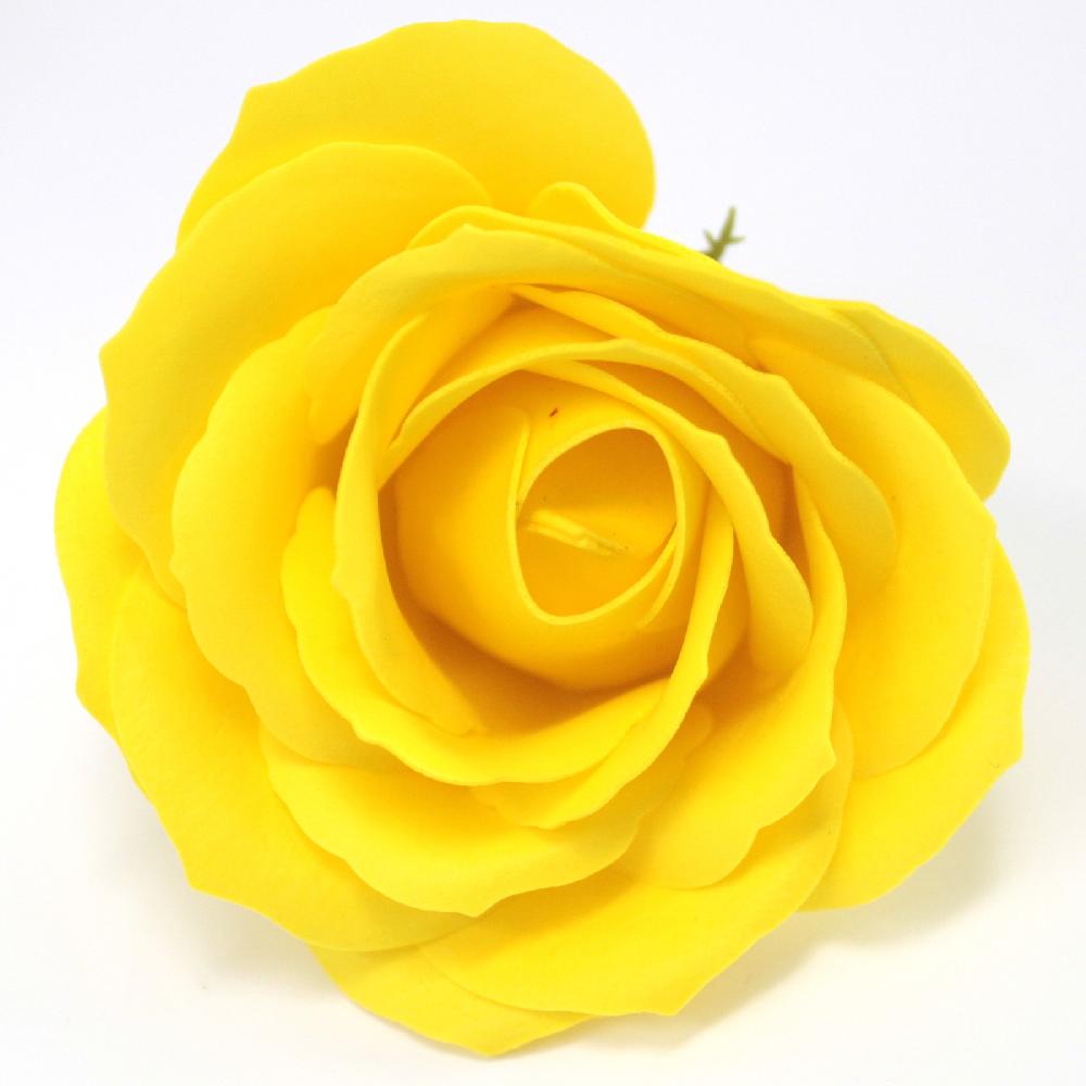 Ancient Wisdom 25x Craft Soap Flowers - Lrg Rose - Yellow