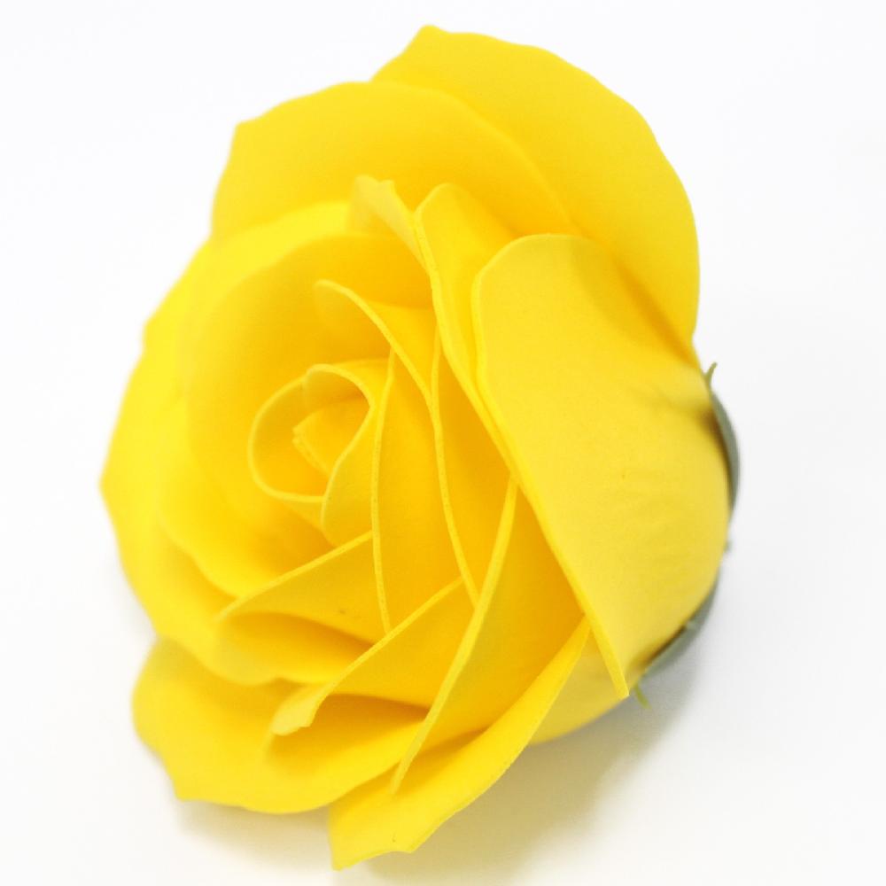 Ancient Wisdom 25x Craft Soap Flowers - Lrg Rose - Yellow