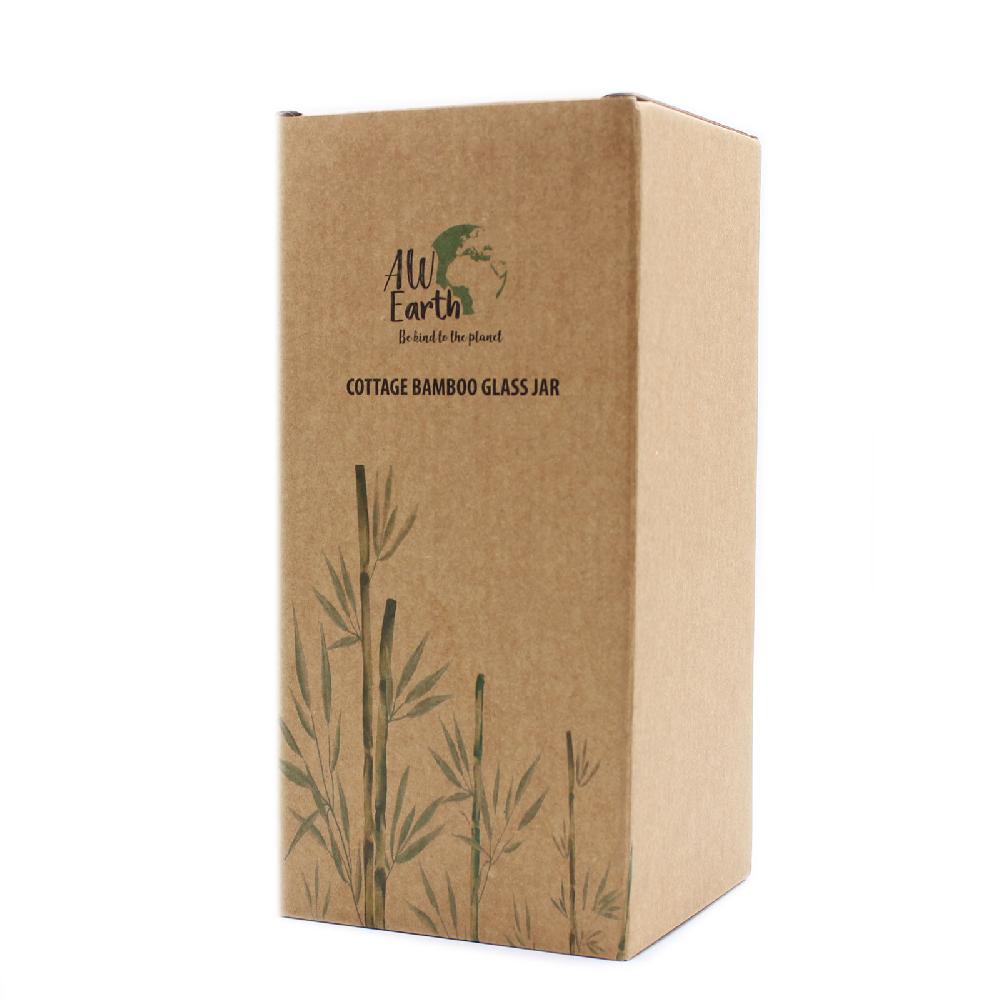 Ancient Wisdom 25x Full Carton Cottage Bamboo Glass Jar - 20cm