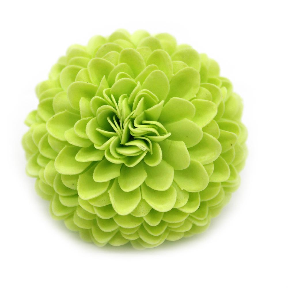 Ancient Wisdom 28x Craft Soap Flower - Small Chrysanthemum - Light Green