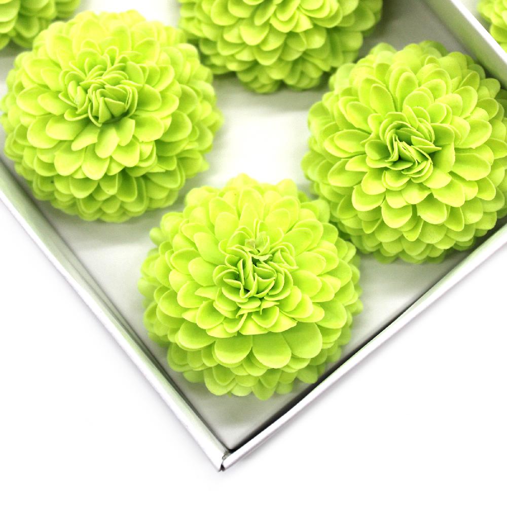 Ancient Wisdom 28x Craft Soap Flower - Small Chrysanthemum - Light Green