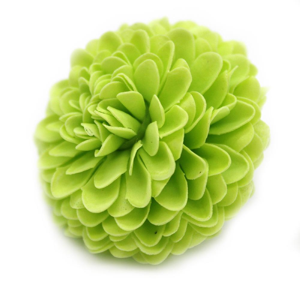 Ancient Wisdom 28x Craft Soap Flower - Small Chrysanthemum - Light Green