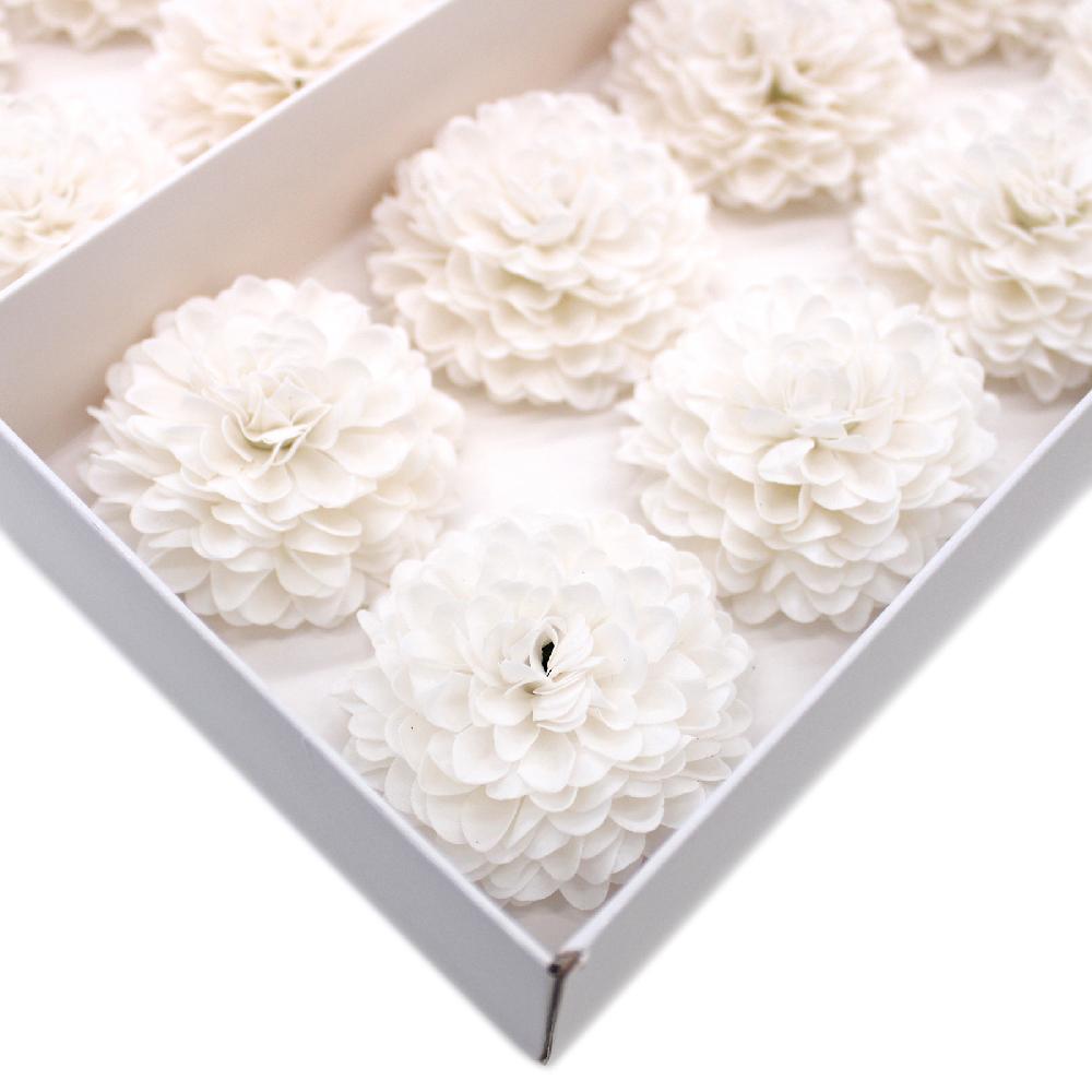 Ancient Wisdom 28x Craft Soap Flower - Small Chrysanthemum - White