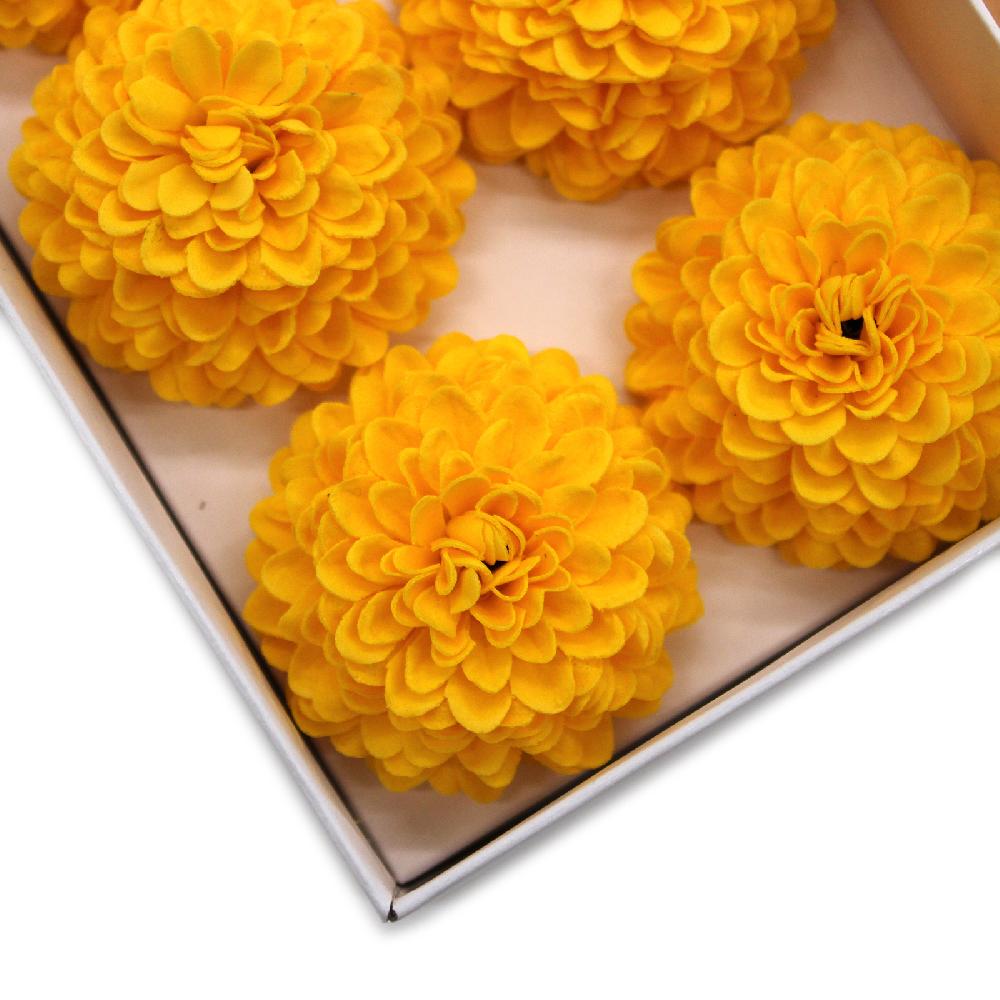 Ancient Wisdom 28x Craft Soap Flower - Small Chrysanthemum - Yellow