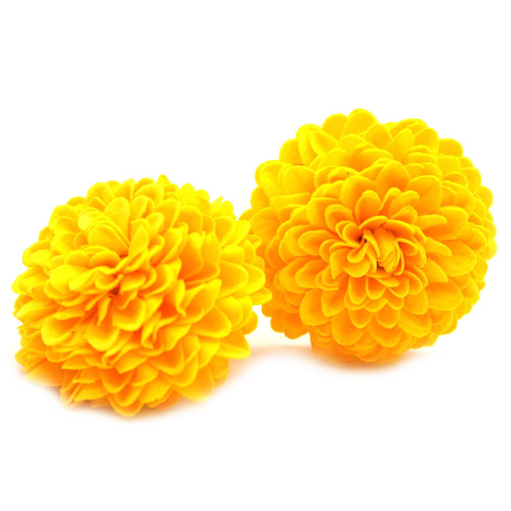 Ancient Wisdom 28x Craft Soap Flower - Small Chrysanthemum - Yellow
