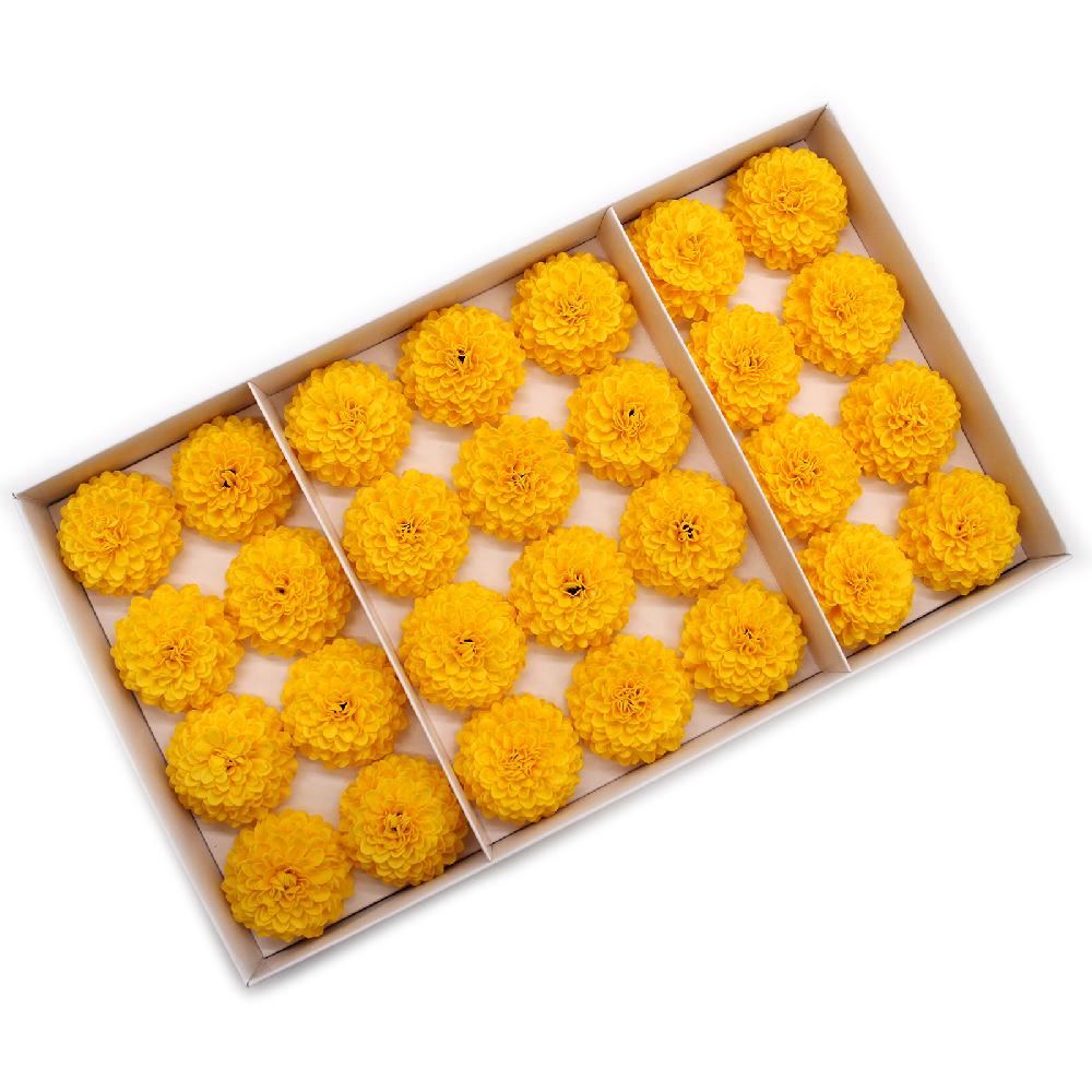 ancient wisdom 28x Craft Soap Flower - Small Chrysanthemum - Yellow