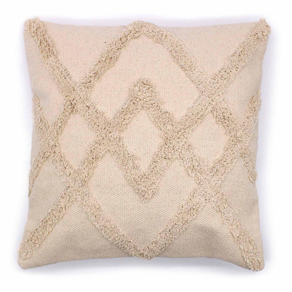 ancient wisdom 2x Classic Cushion Cover - Cream Lux Criss-Cross - 45x45cm