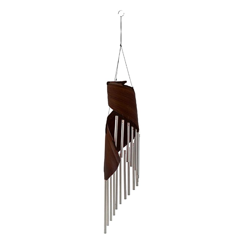 Ancient Wisdom 2x Coconut Leaf Wind Chimes - Chocolate