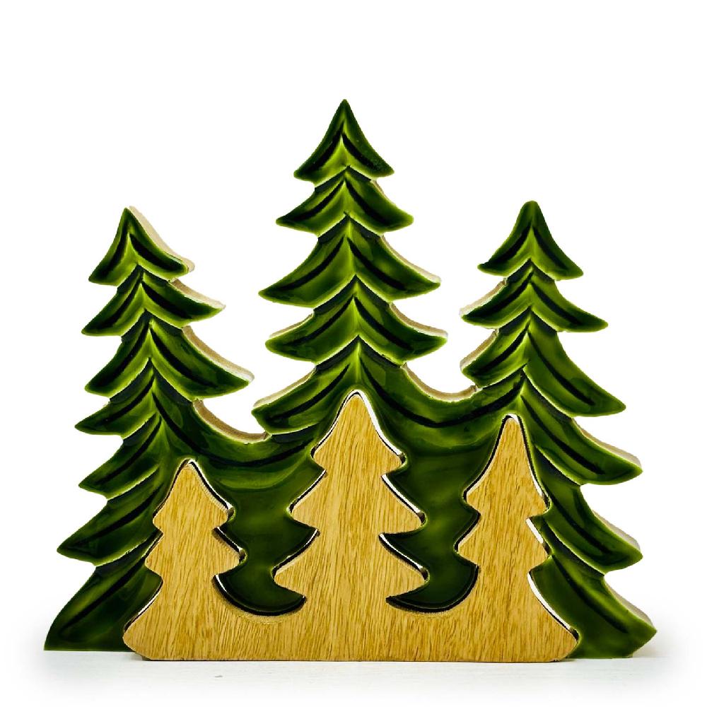 ancient wisdom 2x Lost in the Forrest - Three Trees 3D Wooden Decoration