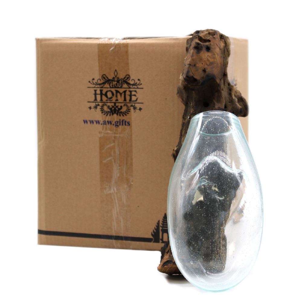 Ancient Wisdom 2x Molten Glass On Wood - Hanging Bowl