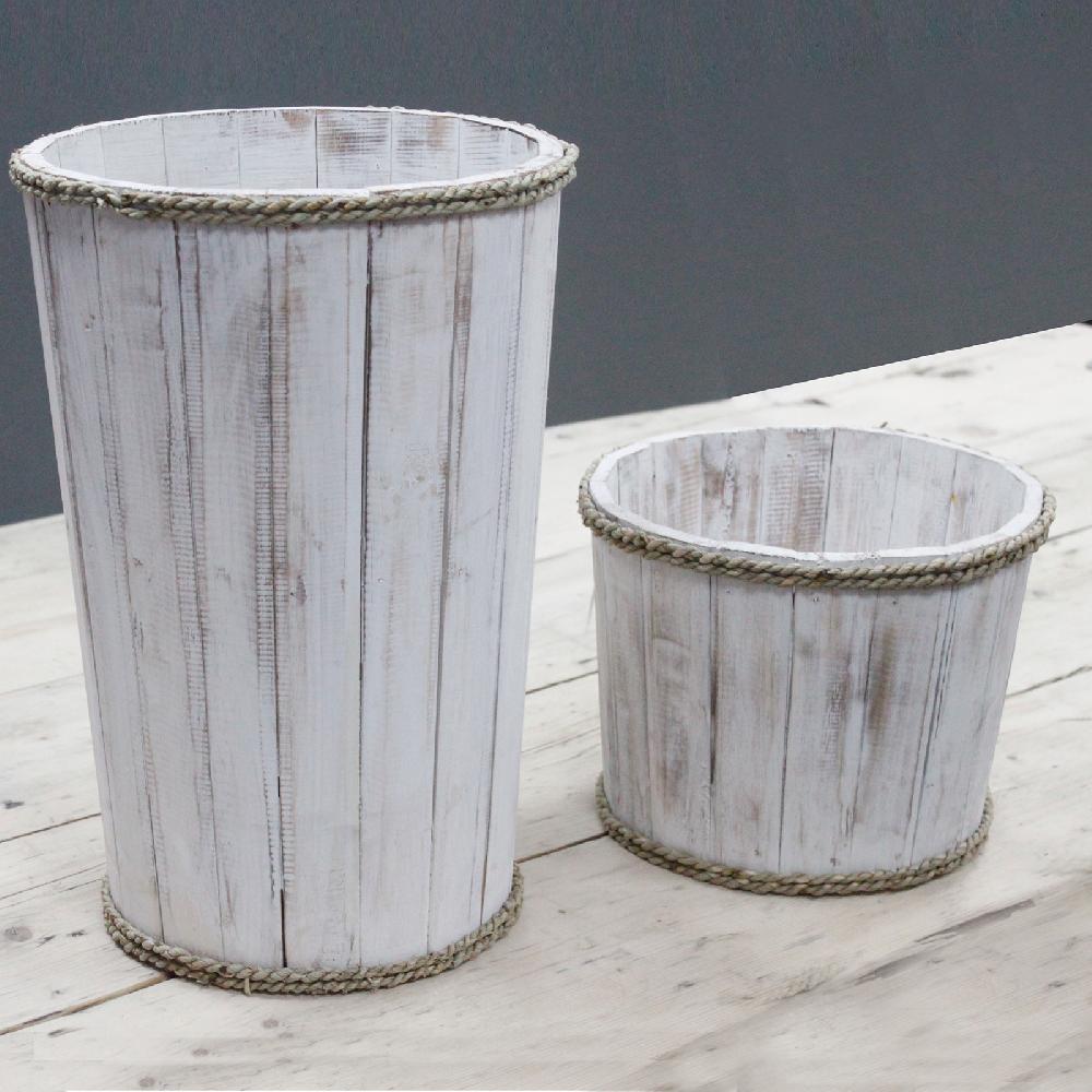 Ancient Wisdom 2x Small Nautical Display Tub - Whitewash 21x29cm