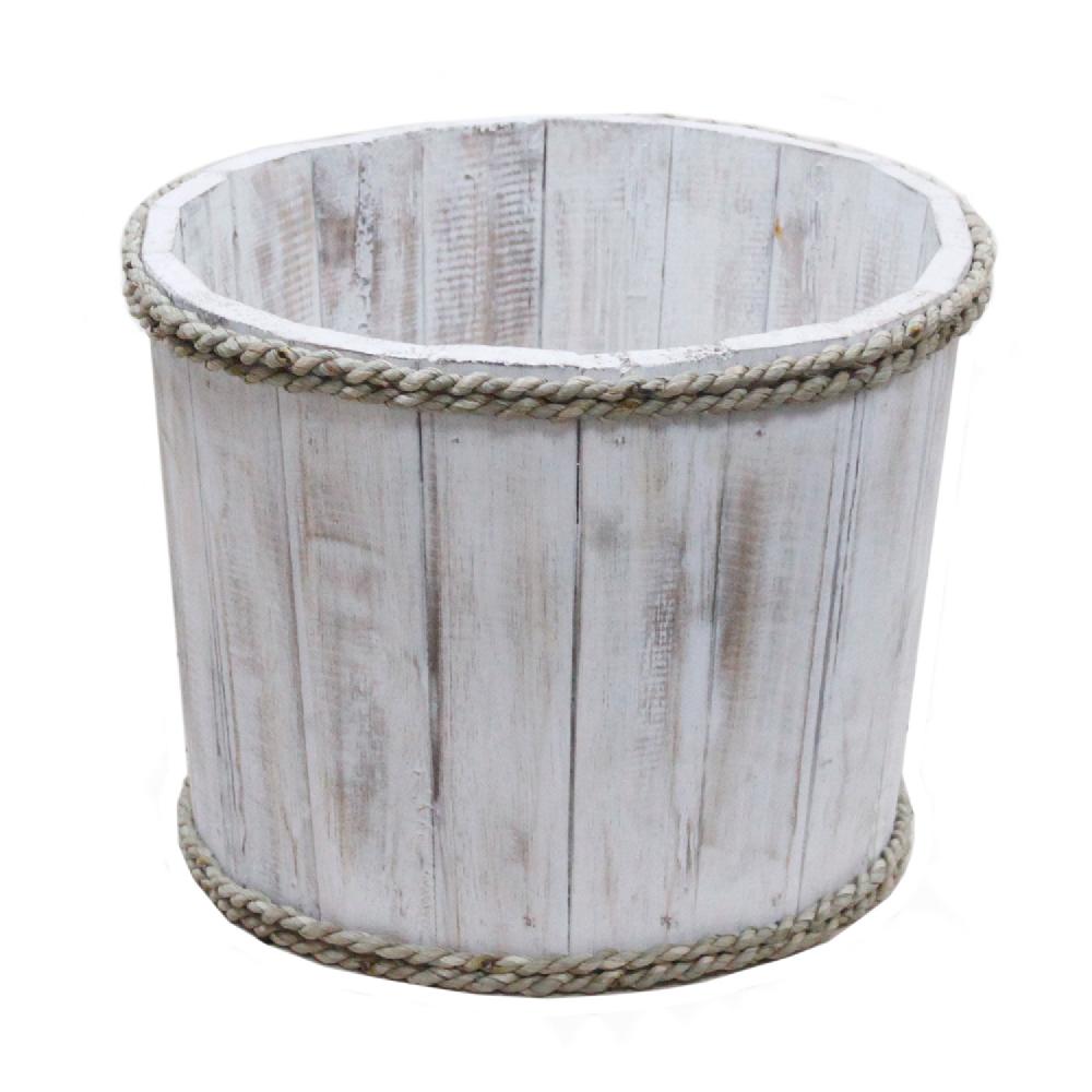 ancient wisdom 2x Small Nautical Display Tub - Whitewash 21x29cm
