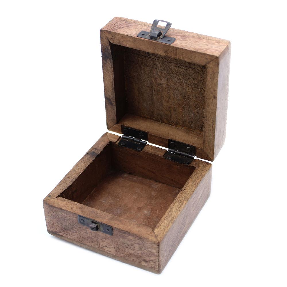 Ancient Wisdom 2x White Washed Wooden Box - 4x4 Aztec Design