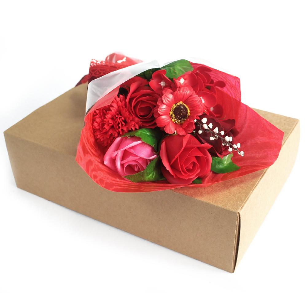 Ancient Wisdom 36x Boxed Hand Soap Flower Bouquet- Red (Full Carton)