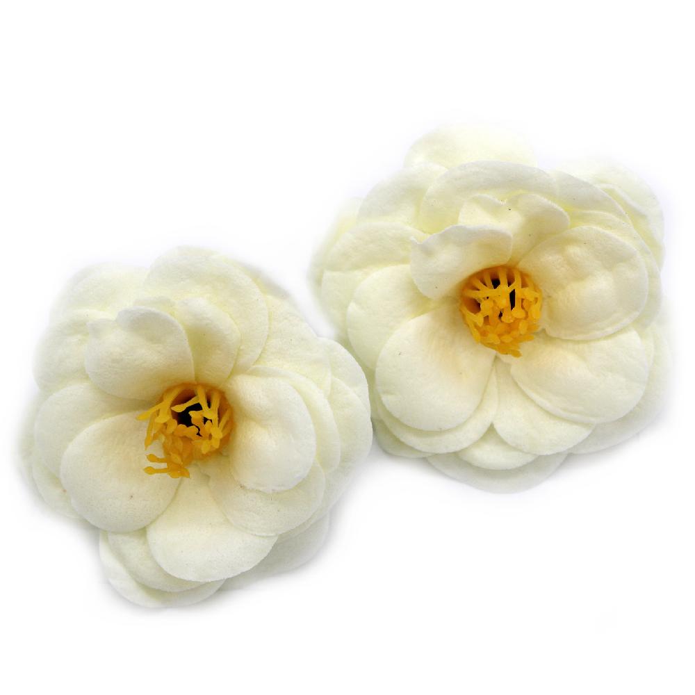 Ancient Wisdom 36x Craft Soap Flower - Camellia - Cream
