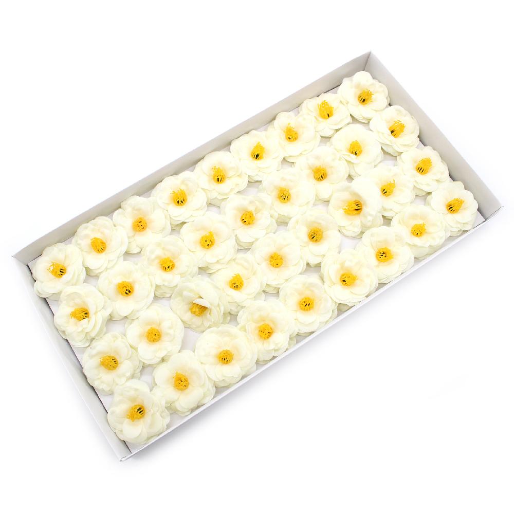 ancient wisdom 36x Craft Soap Flower - Camellia - Cream