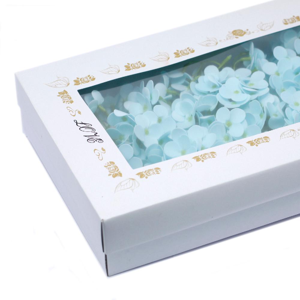 Ancient Wisdom 36x Craft Soap Flowers - Hyacinth Bean - Baby Blue