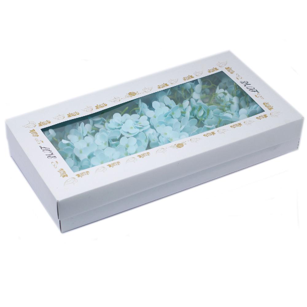 Ancient Wisdom 36x Craft Soap Flowers - Hyacinth Bean - Baby Blue