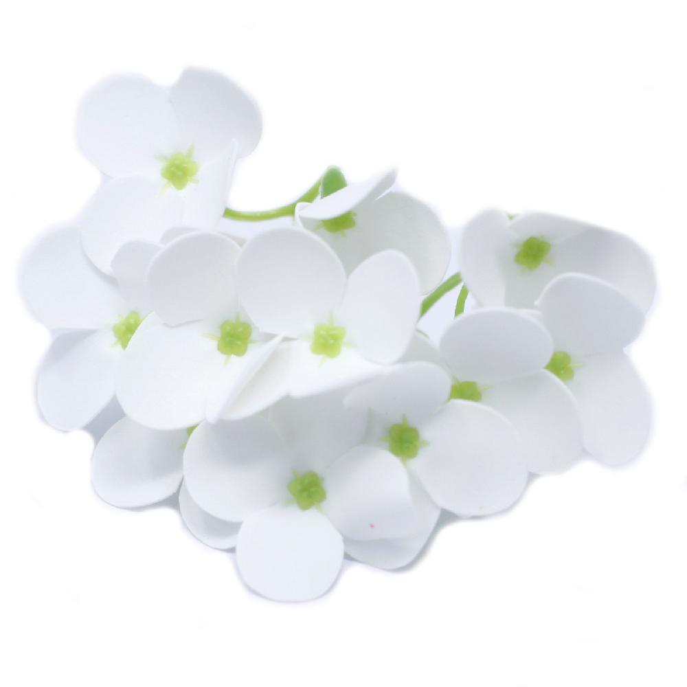Ancient Wisdom 36x Craft Soap Flowers - Hyacinth Bean - White
