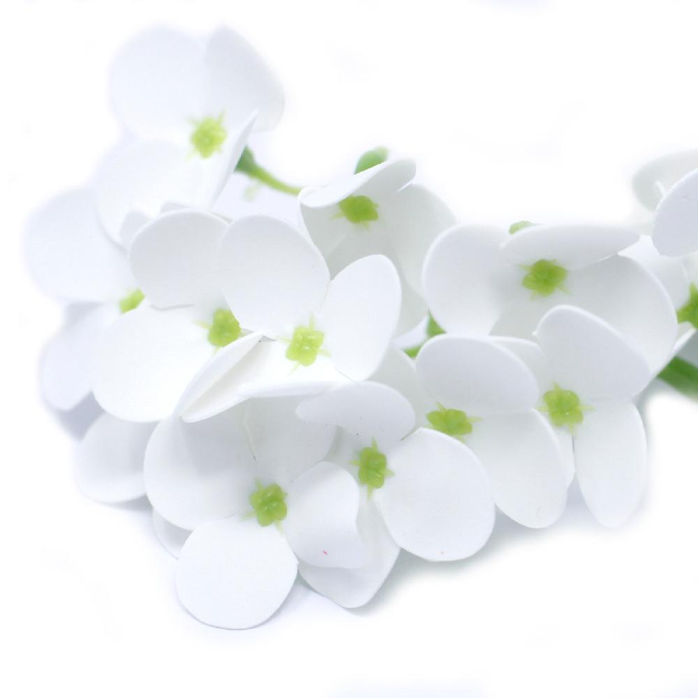 Ancient Wisdom 36x Craft Soap Flowers - Hyacinth Bean - White