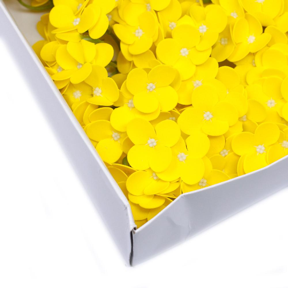 Ancient Wisdom 36x Craft Soap Flowers - Hyacinth Bean - Yellow