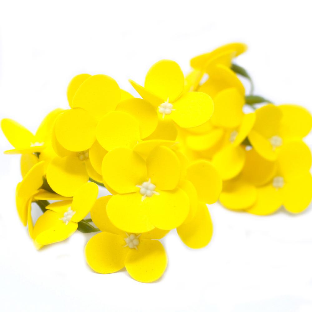 Ancient Wisdom 36x Craft Soap Flowers - Hyacinth Bean - Yellow
