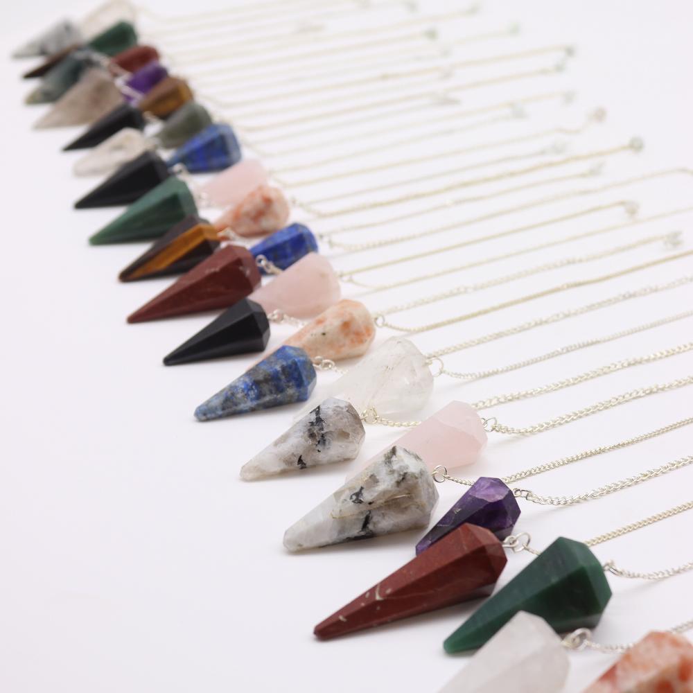 Ancient Wisdom 36x Gemstone Pendulum Starter (12x 3 Crystals) 4cm - 6 Sides Pyramids