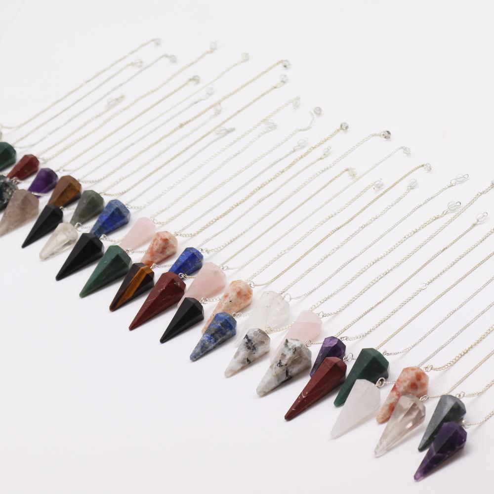 ancient wisdom 36x Gemstone Pendulum Starter (12x 3 Crystals) 4cm - 6 Sides Pyramids