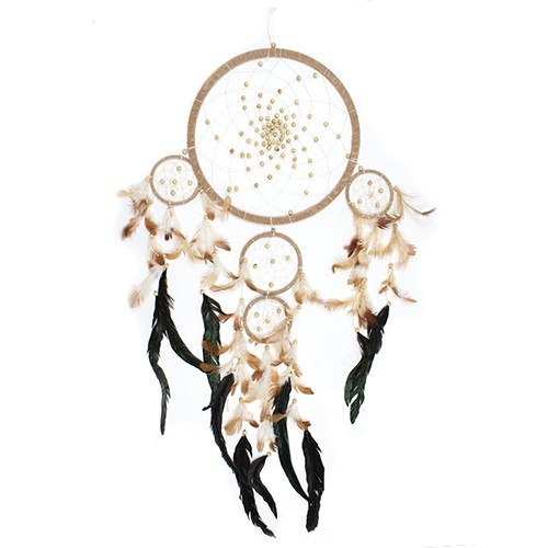 Ancient Wisdom 3x Bali Dreamcatchers - Large Round - Cream/Coffee/Choc