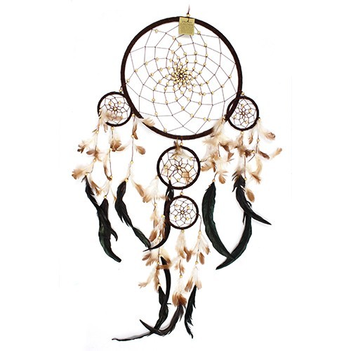 Ancient Wisdom 3x Bali Dreamcatchers - Large Round - Cream/Coffee/Choc
