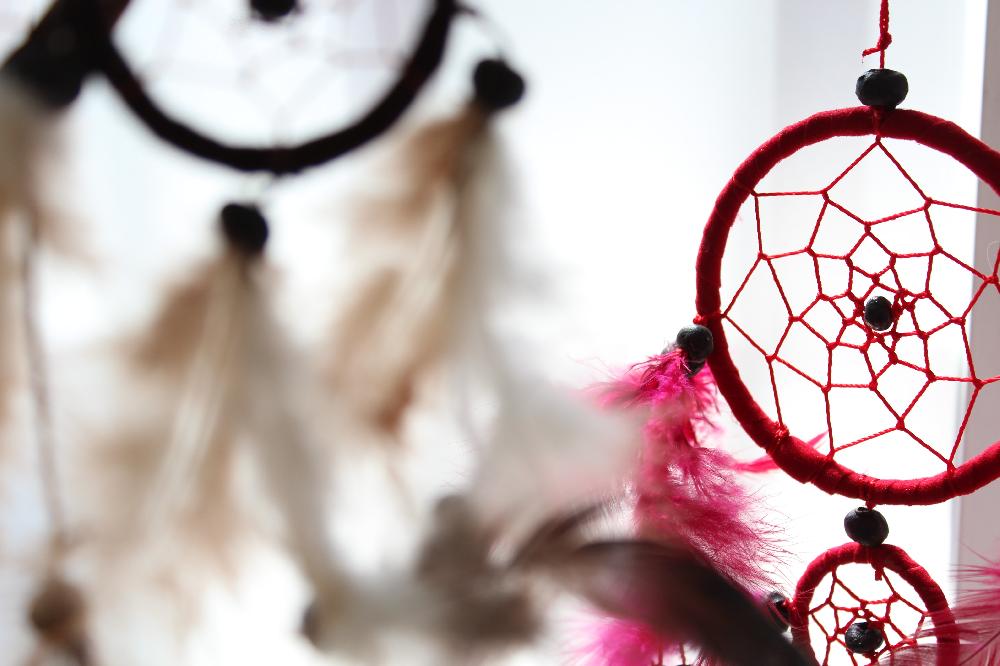 Ancient Wisdom 3x Bali Dreamcatchers - Large Round - Turq/Pink/Purp