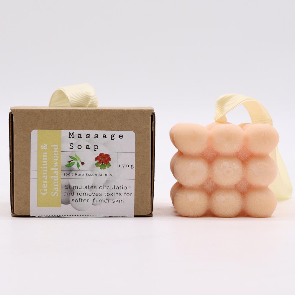 ancient wisdom 3x Boxed Single Massage Soaps - Geranium & Sandalwood